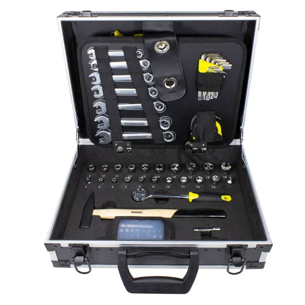 Набор инструментов 91пр. 1/4''3/8''(6гр)(4.5-19мм),в аллюм. чемодане WMC TOOLS WMC-1091