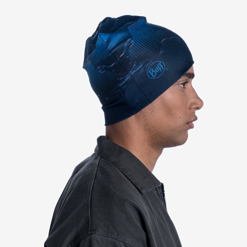 Тонкая теплая спортивная шапка Buff Hat Thermonet S Wave Blue Фото 5