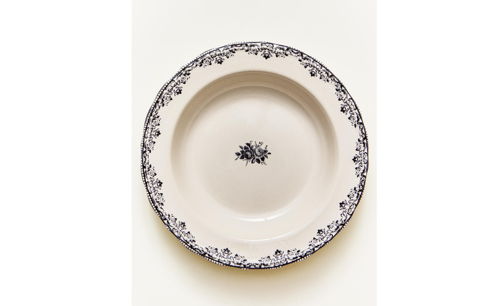 Zara Home тарелка глубокая из фаянса, цвет синий, 23 см · 8267/201