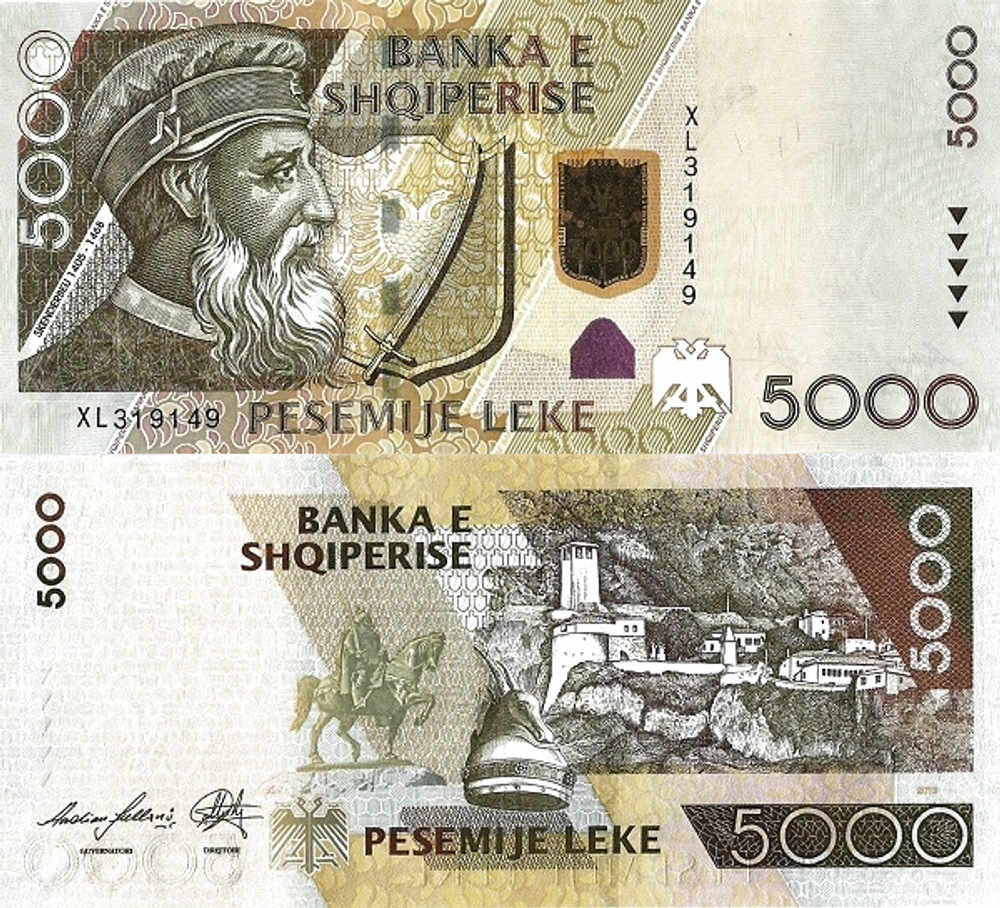 Албания 5000 лек 2007-2013 Скандербег UNC