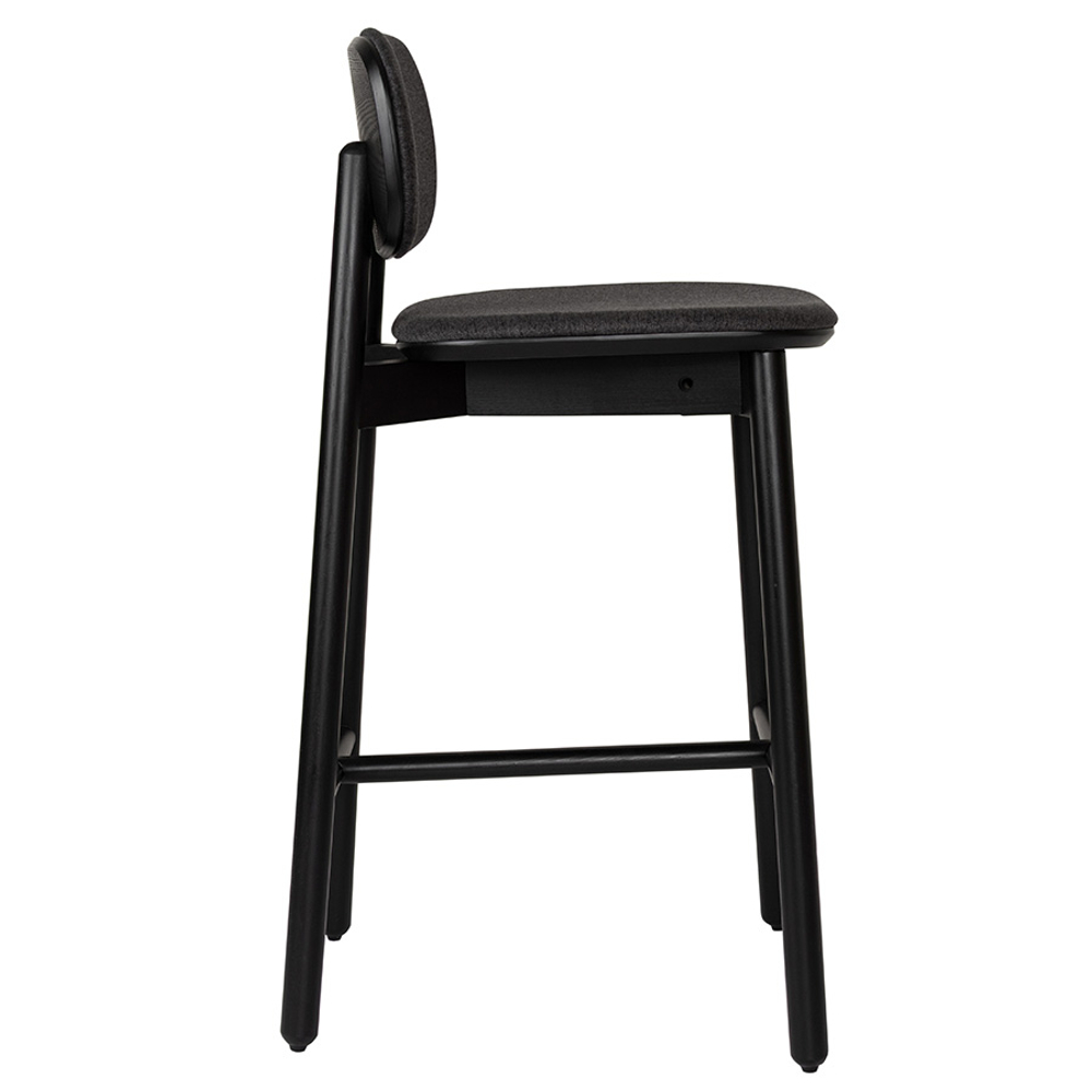 Стул барный с обивкой LATITUDE Saga, рогожка, темно-серый