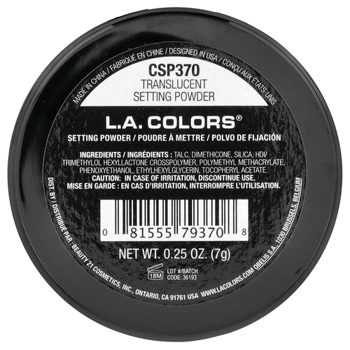 L.A. Colors, фиксированная пудра, CSP370, полупрозрачная, 7 г (0,25 унции)