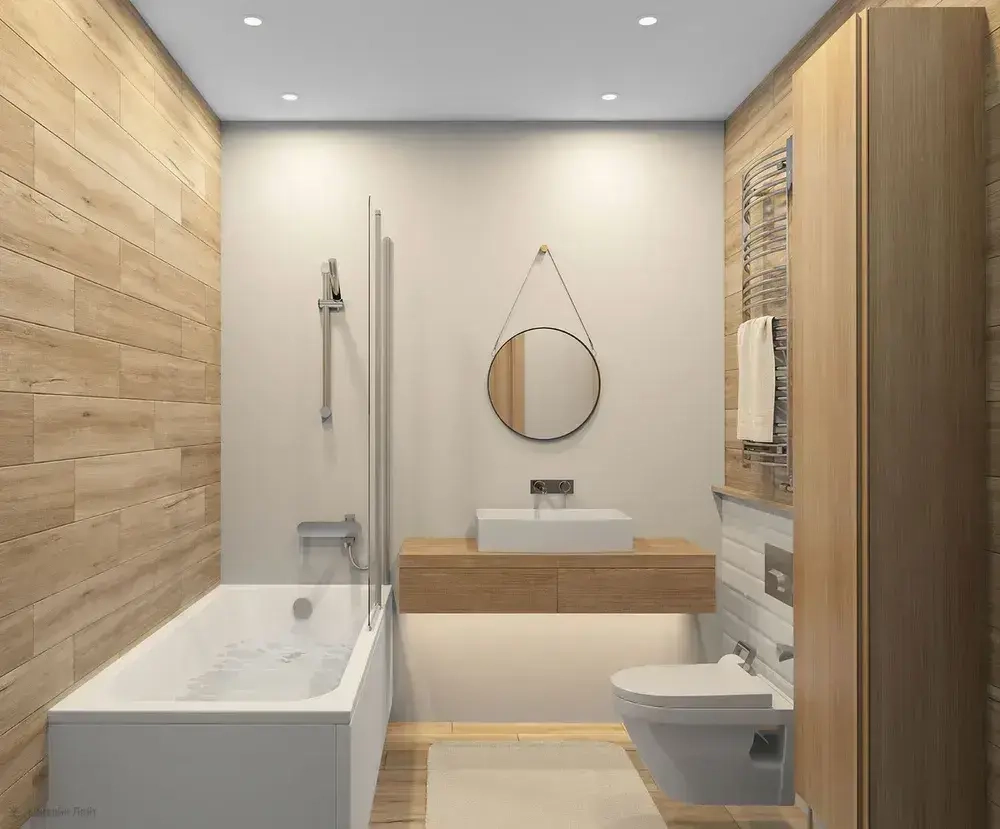 Комплект светильника для ванной и лампы белый