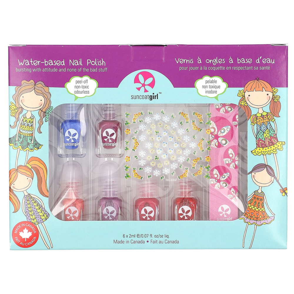 SuncoatGirl, лак для ногтей на водной основе, мини-мани, набор из 8 предметов