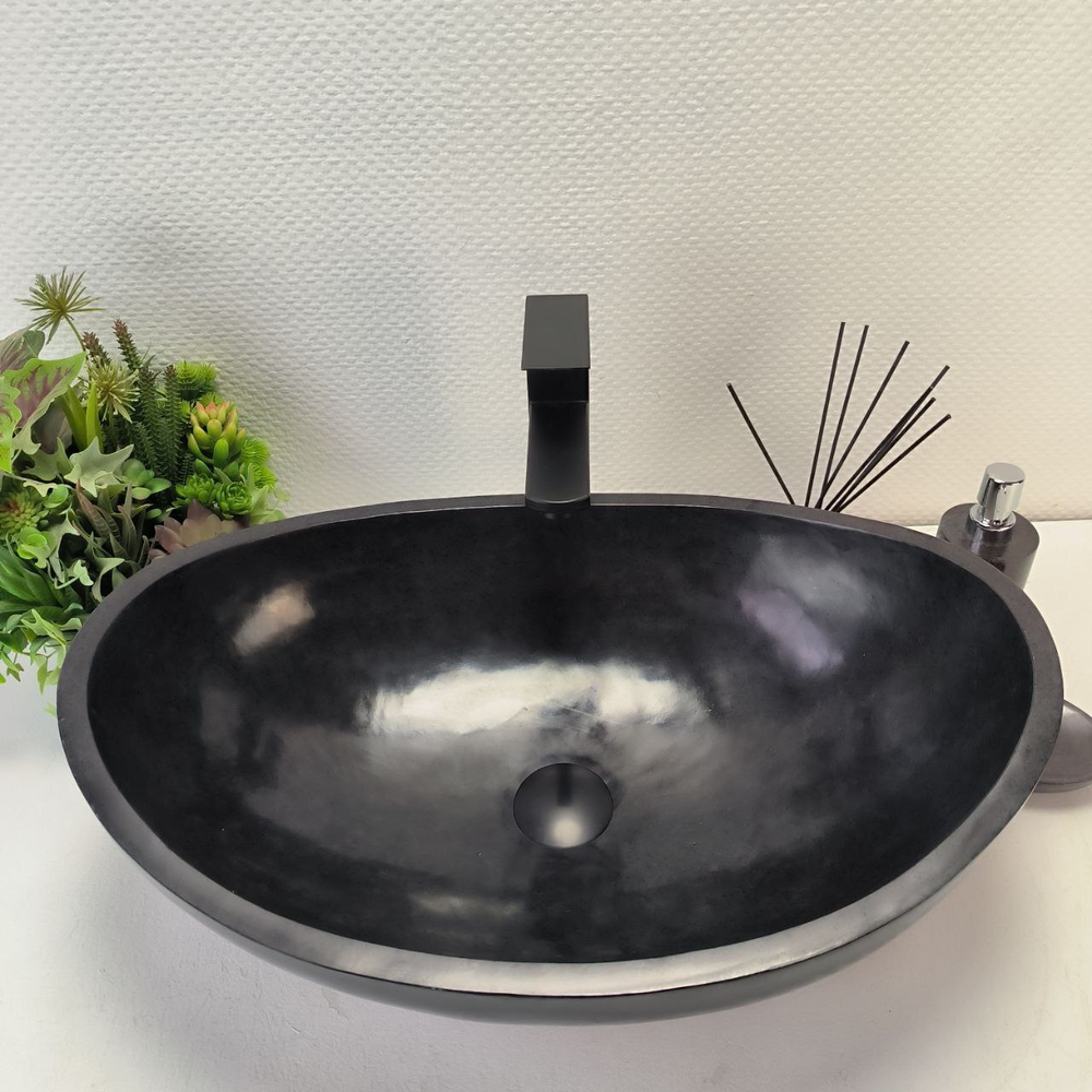 Раковина из камня Андезит Oval Black OA-62835 (55*38*19) 104