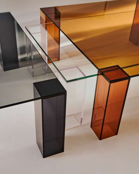 Журнальный столик из закаленного стекла Adularia, прозрачный, 140 x 60