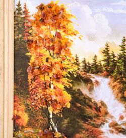 AMB-54/ 5 Картина «Красота природы» (с янтарной крошкой) дер.рамка 12х15