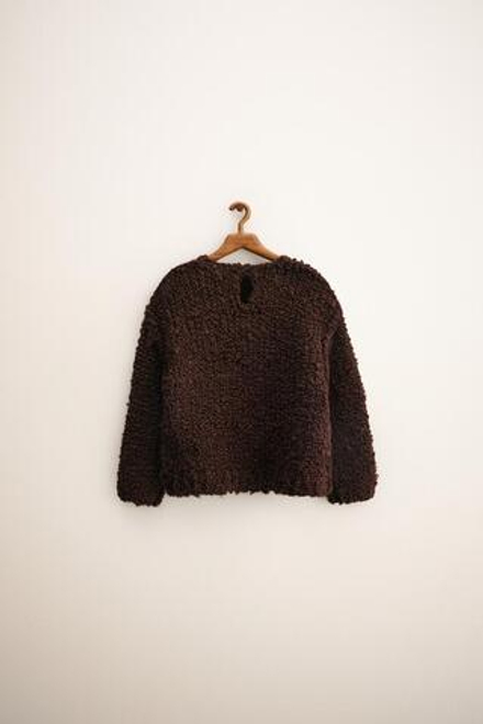 ZARA TIMELESS - ВЯЗАНЫЙ ДЖЕРСИ С ВЫШИВКОЙ ИЗ ШЕРСТИ, ШОКОЛАДНЫЙ