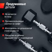 Ряд гантелей гексагональных UNIX Fit обрезиненные от 2,5 до 25 кг