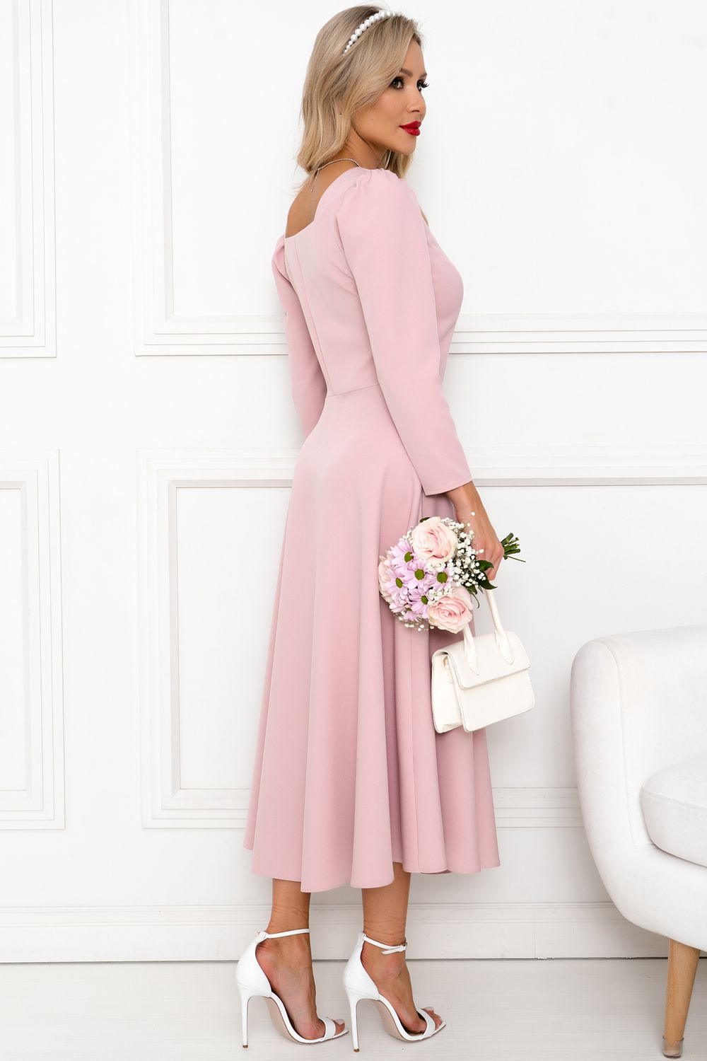 Платье Торжество (пудровый) Р11-1201/3 Nikol