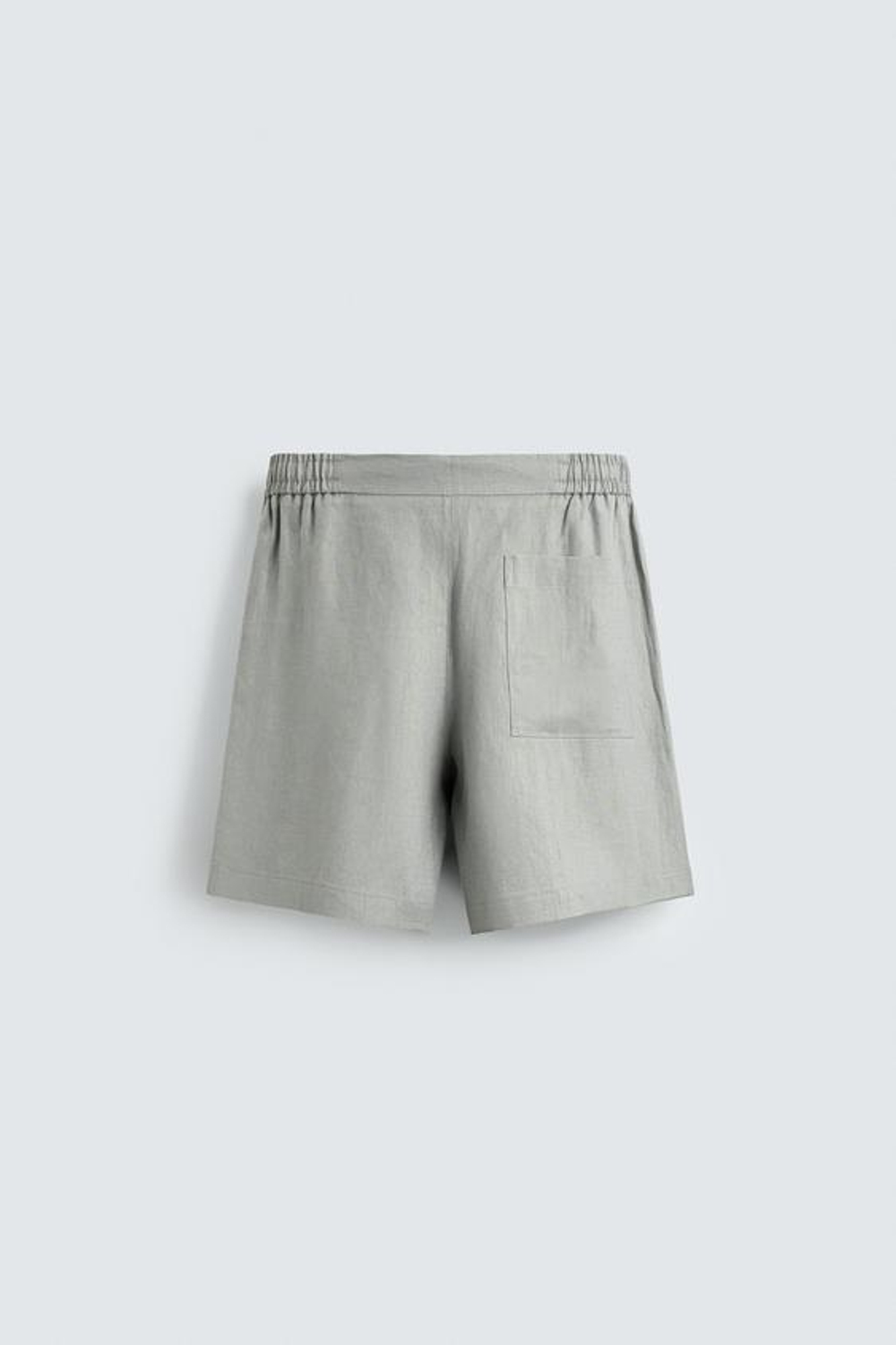 ZARA ШОРТЫ RELAXED FIT ИЗ 100% ЛЬНА, СВЕТЛО-СЕРЫЙ