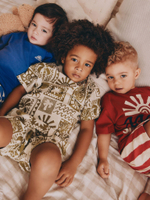 Пижама для мальчика Next AK0-016, 3 шт., Синий, Бежевый, Кирпичный