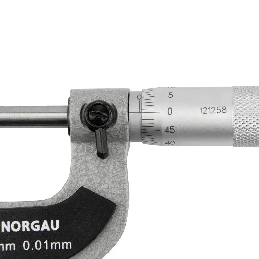 Микрометр гладкий NORGAU Industrial 0-25 мм, ГОСТ, Госреестр, с тонко притёртыми измерительными поверхностями