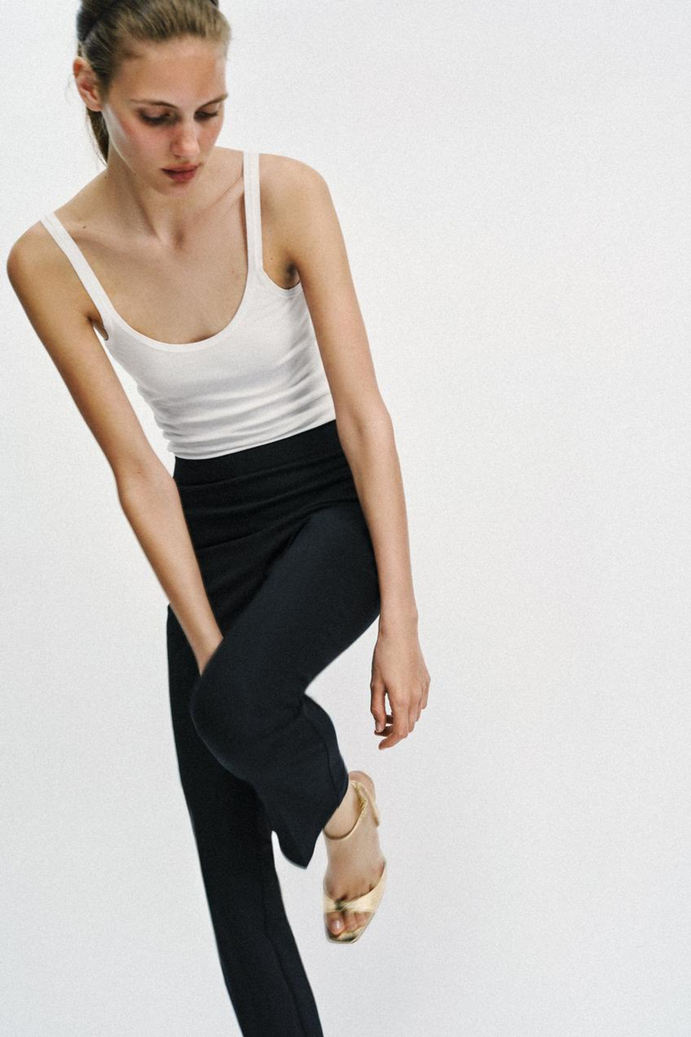 ZARA ЛАКИРОВАННЫЕ БОСОНОЖКИ, ЗОЛОТИСТЫЙ