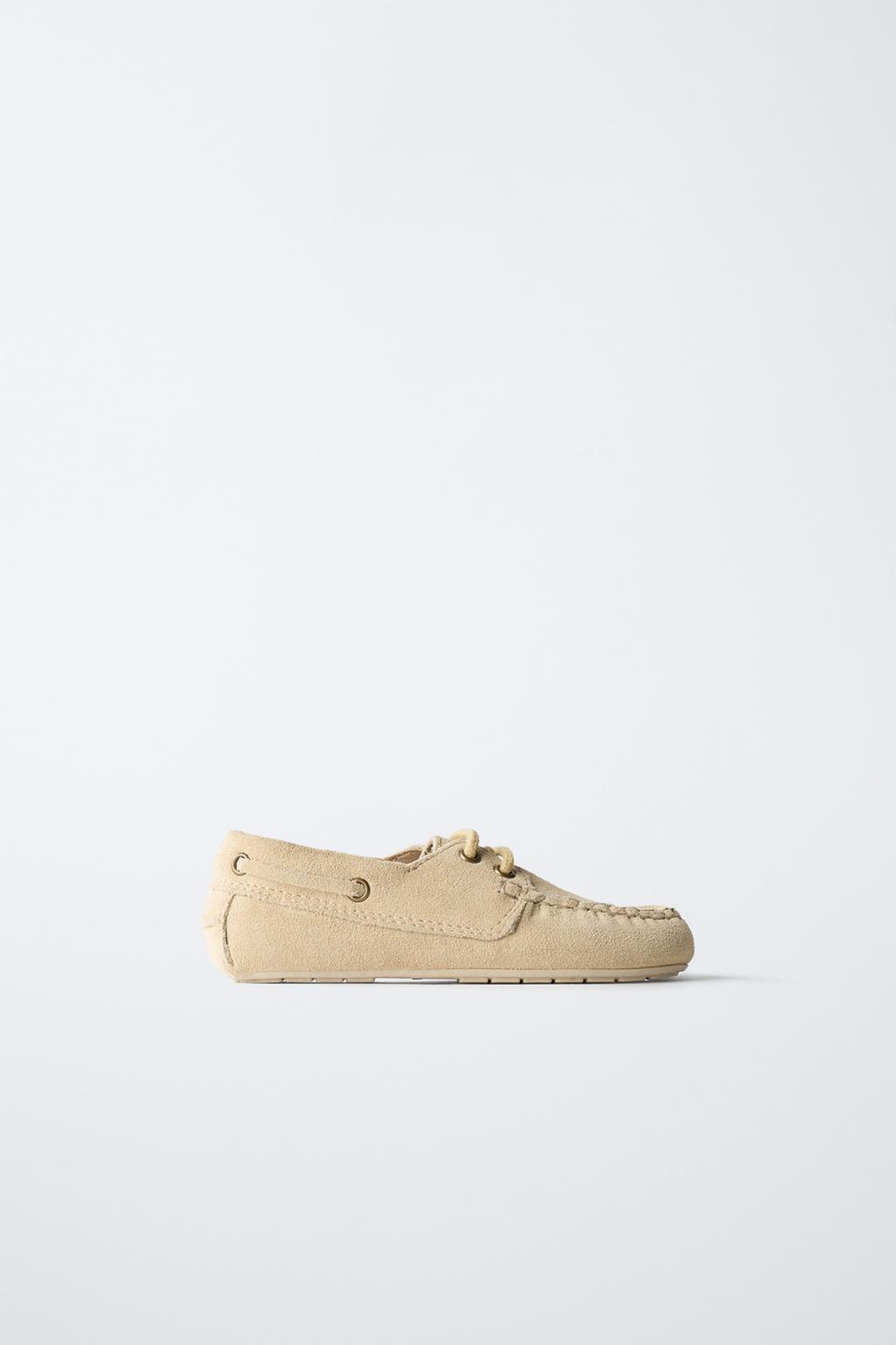 ZARA КОЖАНЫЕ МОКАСИНЫ, ПЕСОЧНО-КОРИЧНЕВЫЙ