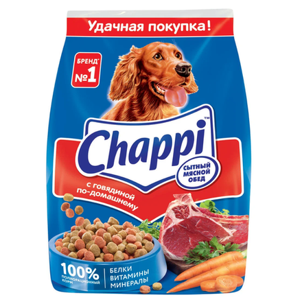 Сухой корм Chappi для собак с говядиной по-домашнему 600 гр
