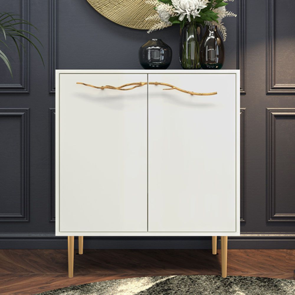 Комод Арт Колор Стайл Голд с 2 полками Белый опал