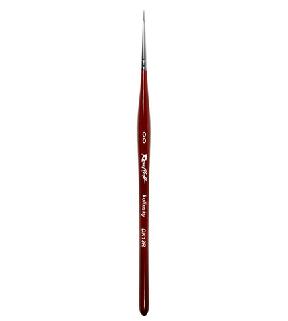 Кисть колонок DK13R_ круглая 00_ ручка фигурная бордовая Roubloff