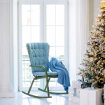 Кресло-качалка пластиковое с подушкой Nardi Folio, агава, голубой