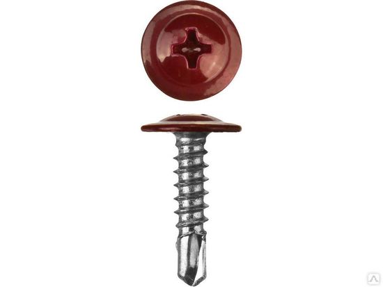 Саморез п/с сверло с п/ш RAL 3005, темно-красный