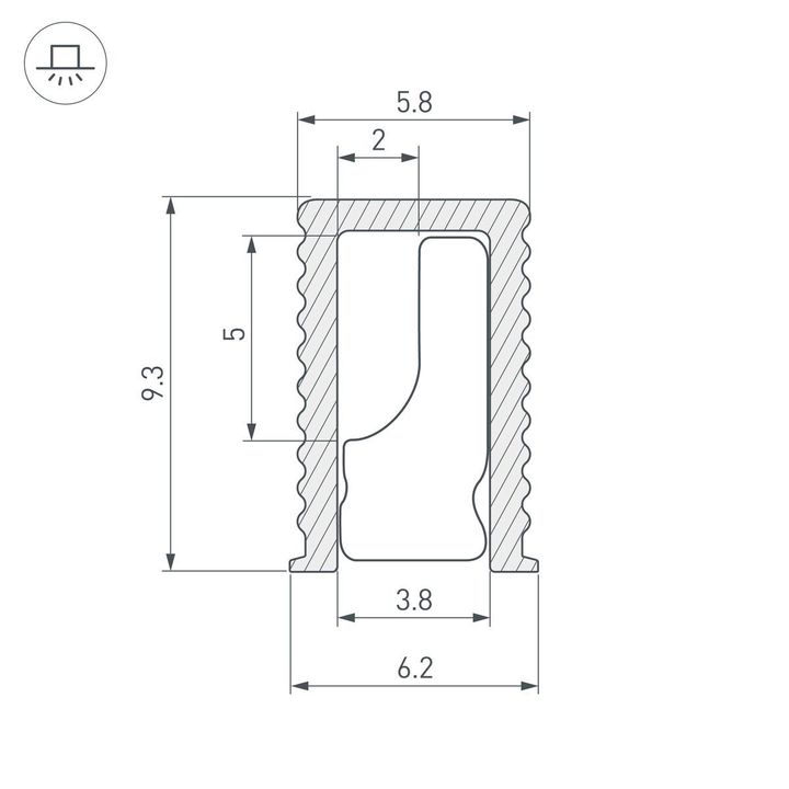 Профиль Arlight SL-Mini-6-H9-2000 Anod Olive Grey 038203