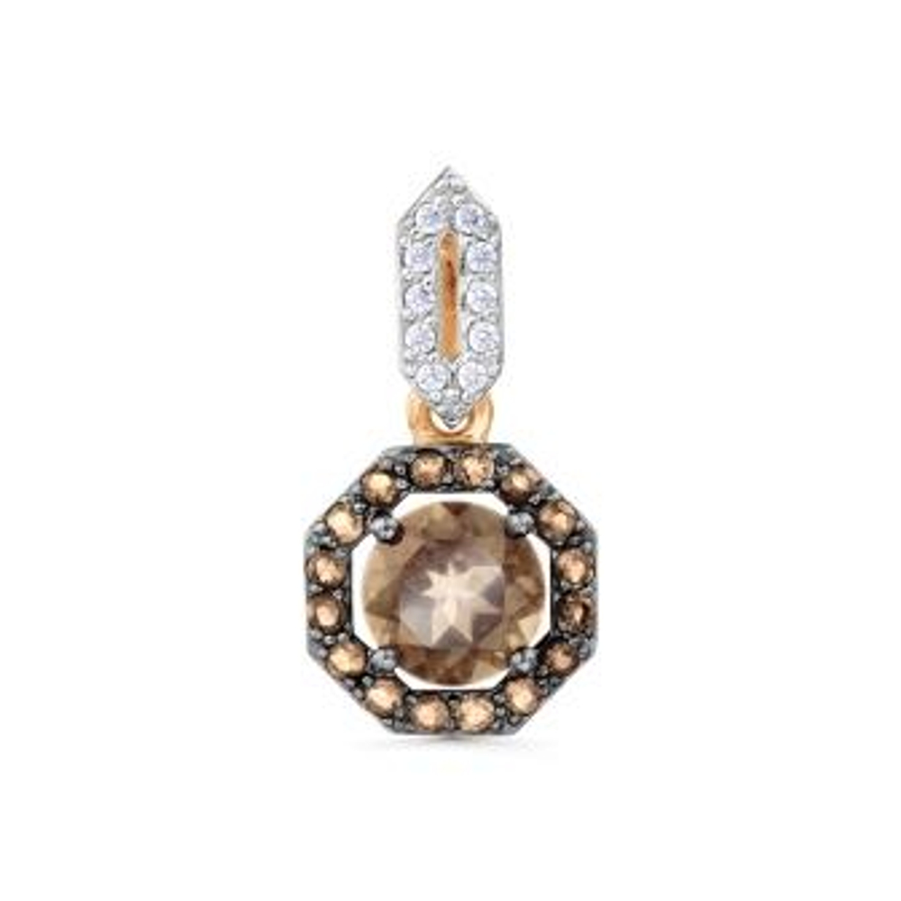 Подвеска из золота с раух-топазами