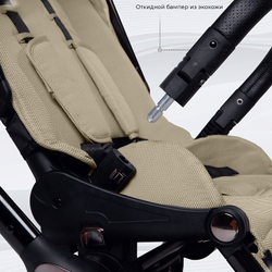 Детская коляска Sweet Baby Vento Black 2 в 1 Beige