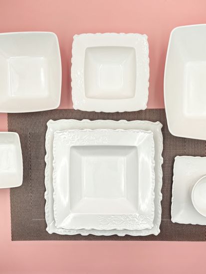 Салатник 23х8 см. квадратный, набор 2 шт. "Орнамент"