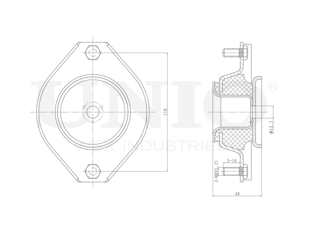 Опора амортизатора передняя UNIO RMP-13105
