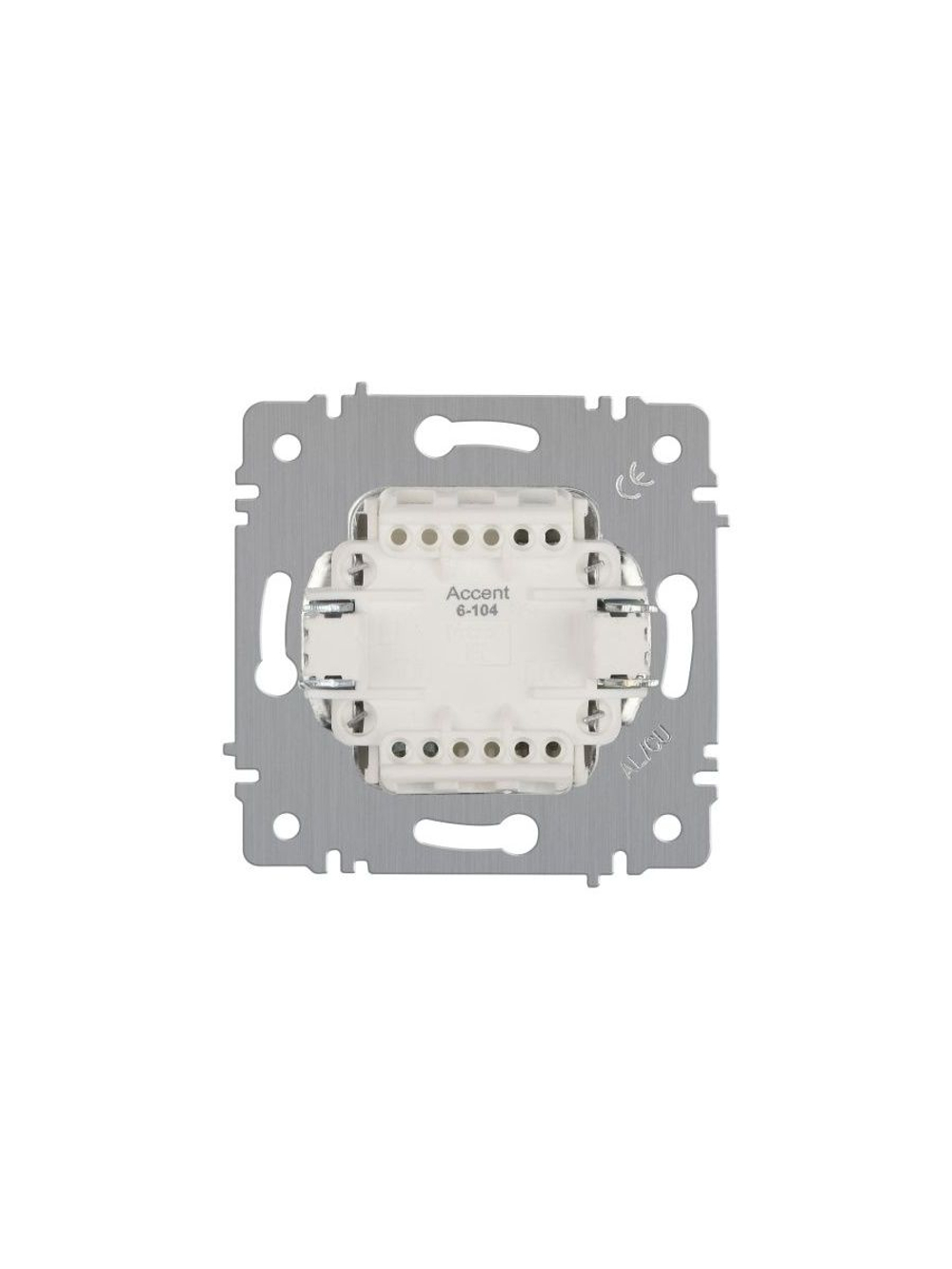 Выключатель 2-кл. СП Accent 6-104-01 10А IP20 250В AL/CU бел. Intro Б0063452