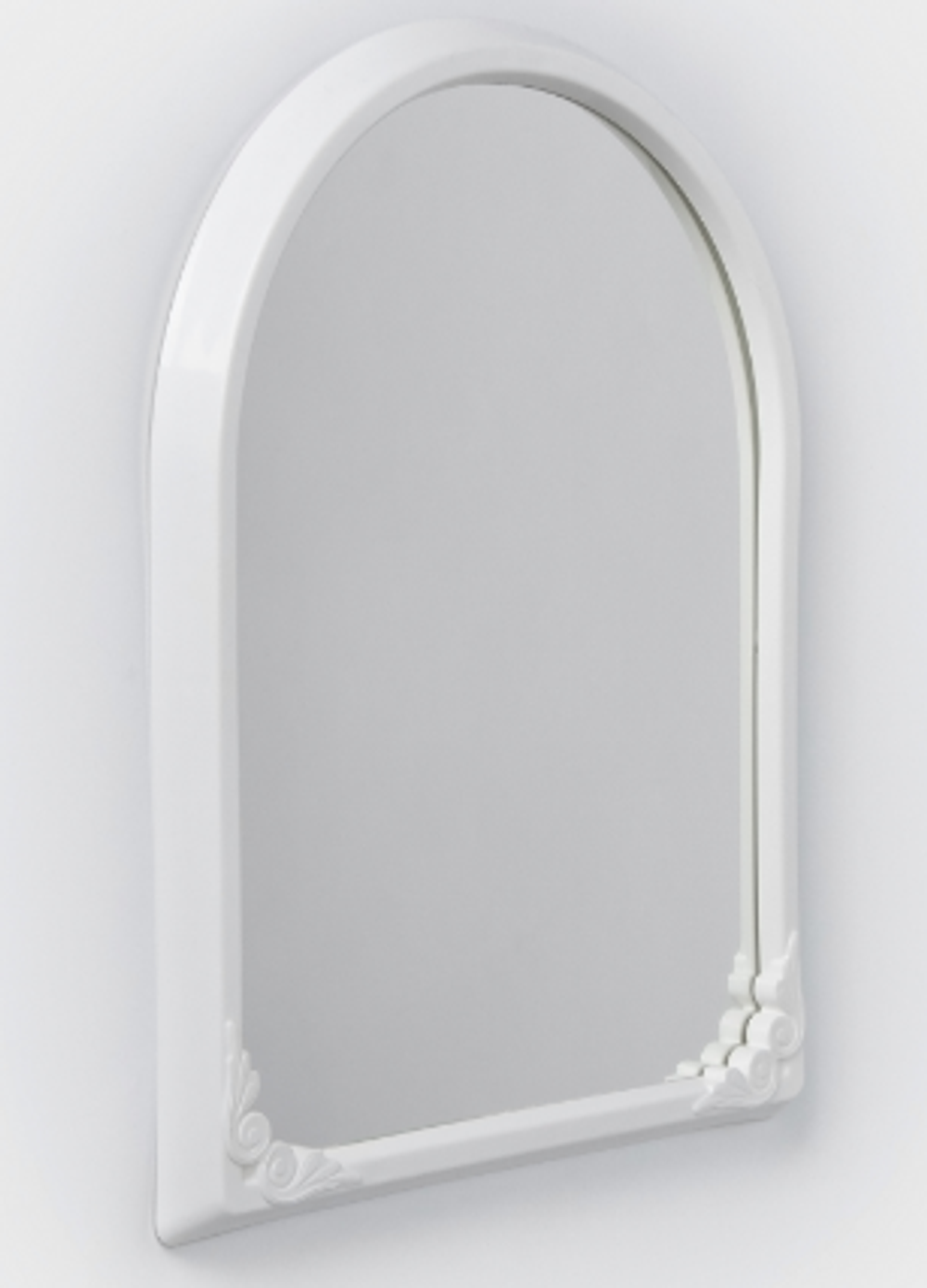 Зеркало в рамке для ванной комнаты, 49.5×39 см, пластик, белый