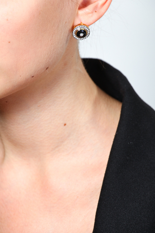 "Афины" серьги в золотом покрытии из коллекции  "Классика" от Jenavi с английским замком