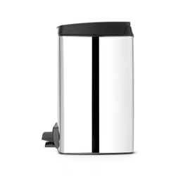 Ведро для мусора Brabantia матовая сталь 30л вид сбоку