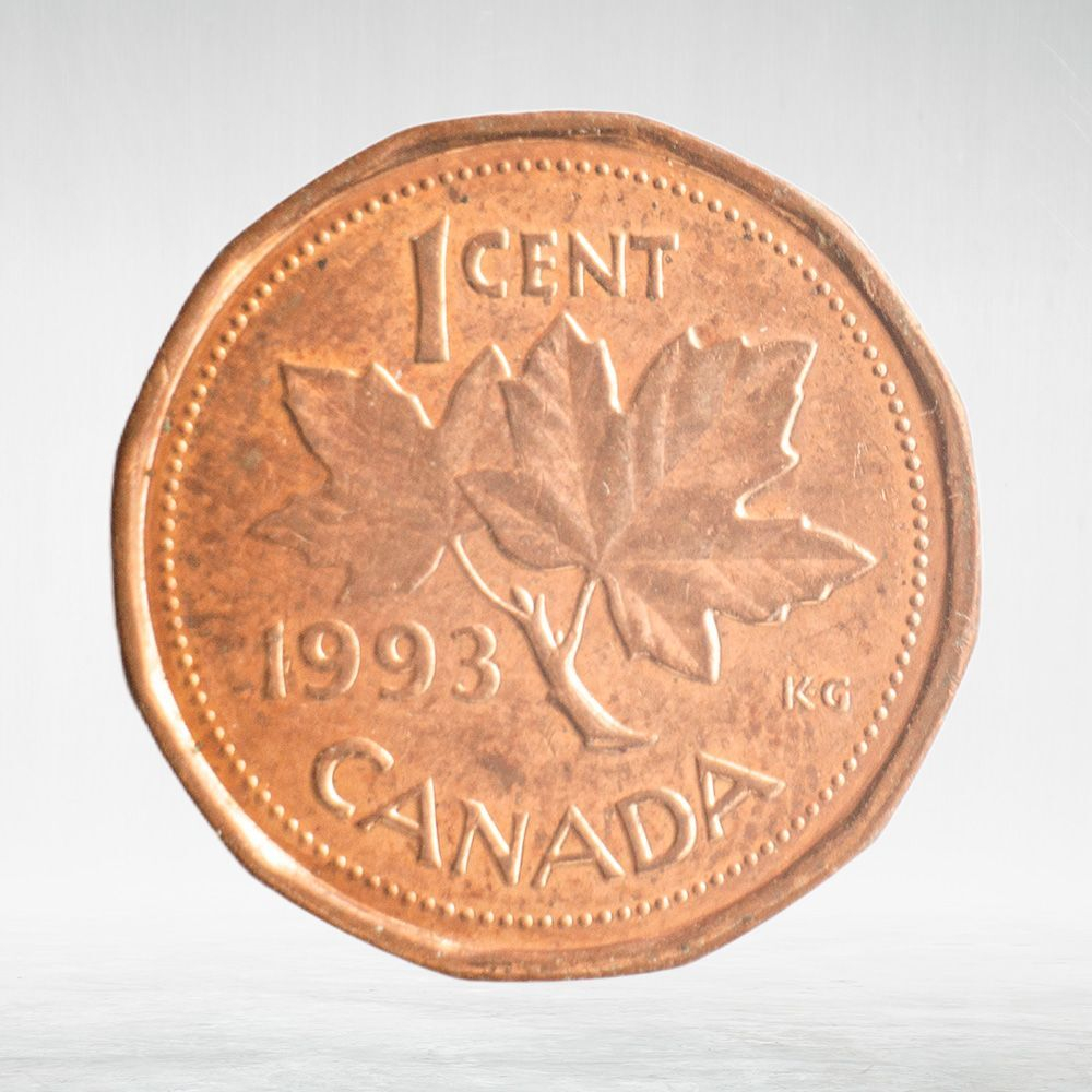 Canada, 1 Cent, 1993 – Elizabeth II (Third Portrait, 12-Sided Design), AU