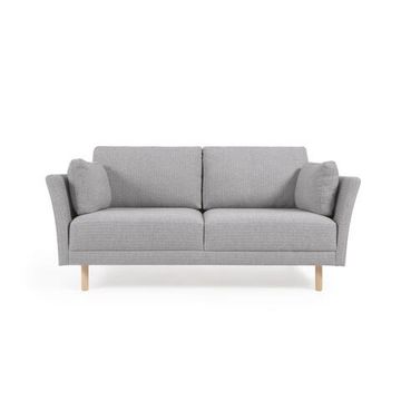 Gilma 2-местный диван светло-серого цвета с ножками в натуральной отделке 170 см.