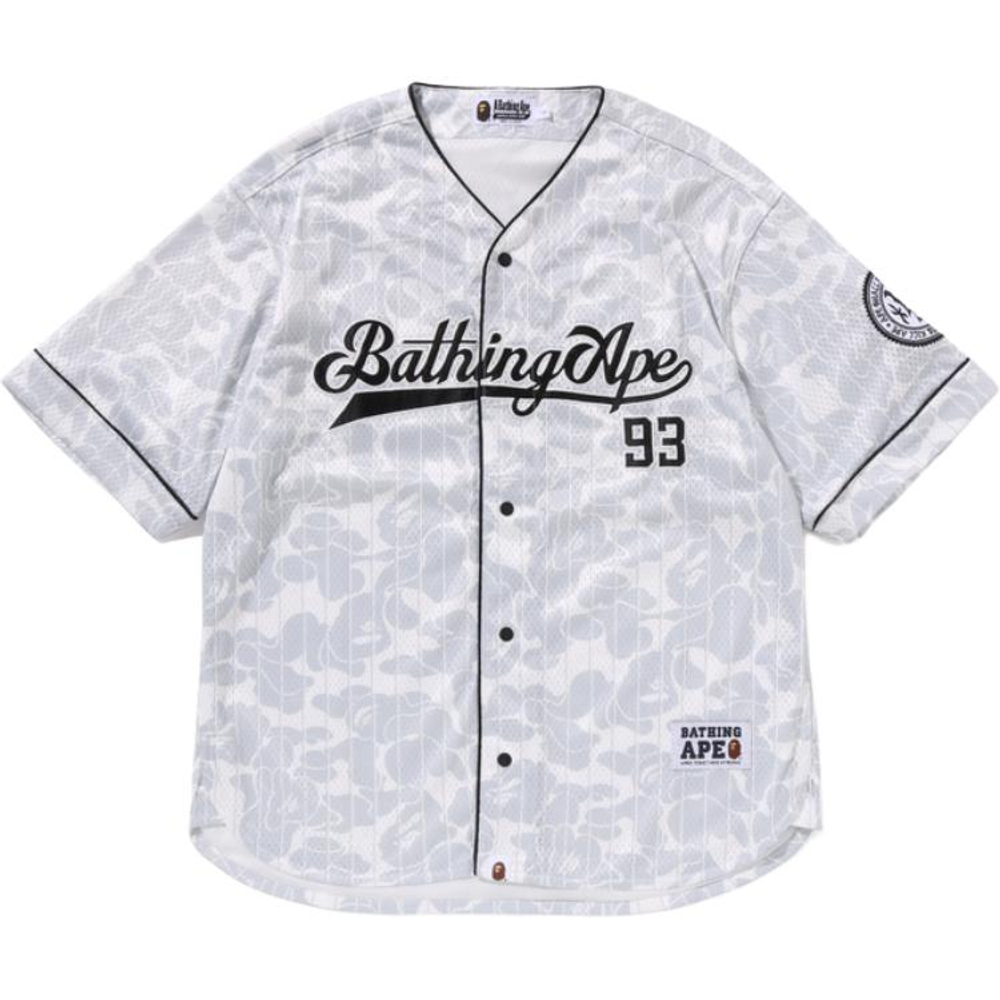 A Bathing Ape Bathing Ape Camo Stripe Baseball Shirt серый