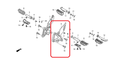 50700-KPP-T00. HOLDER, L. STEP. Honda CBR125-150 (2012-2019)