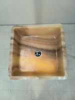 Раковина напольная из оникса Square Yellow ON-65923 45х45х90 из натурального камня