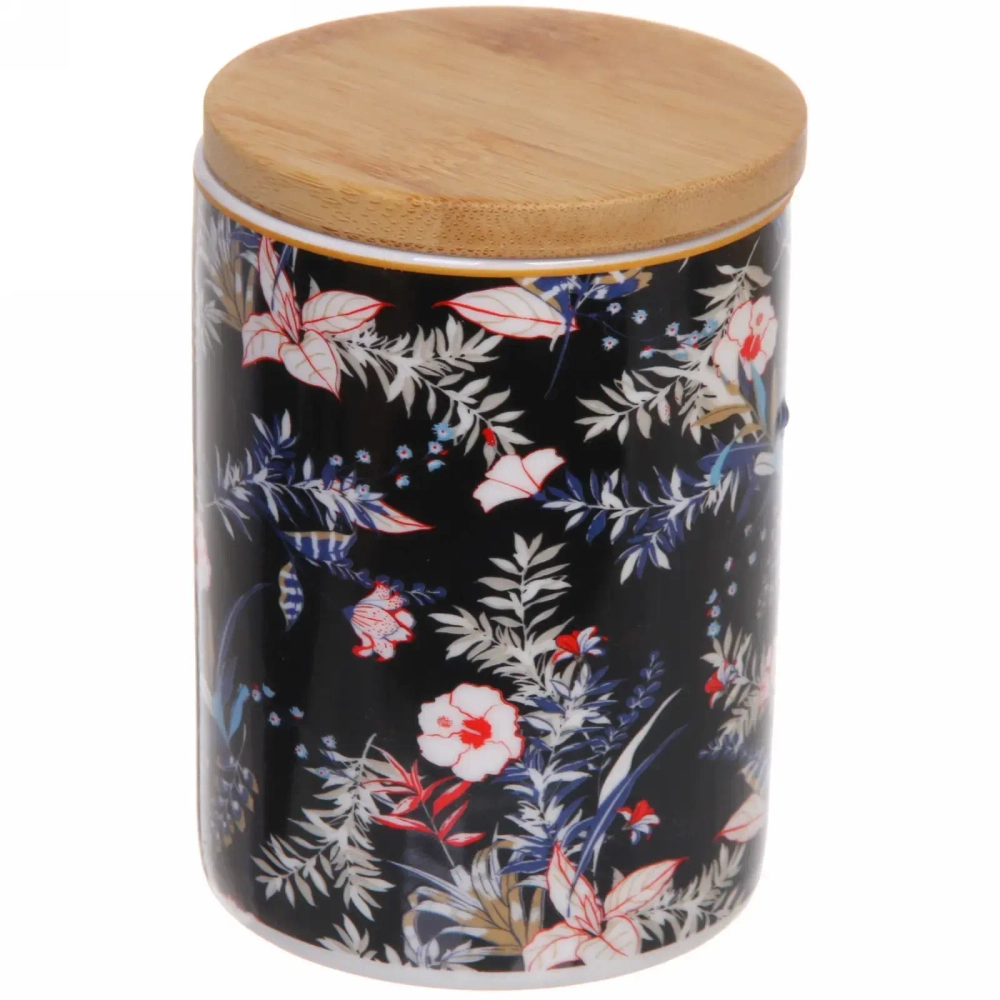 Банка керамическая для хранения «Paradise» 350мл 7*10см, черная