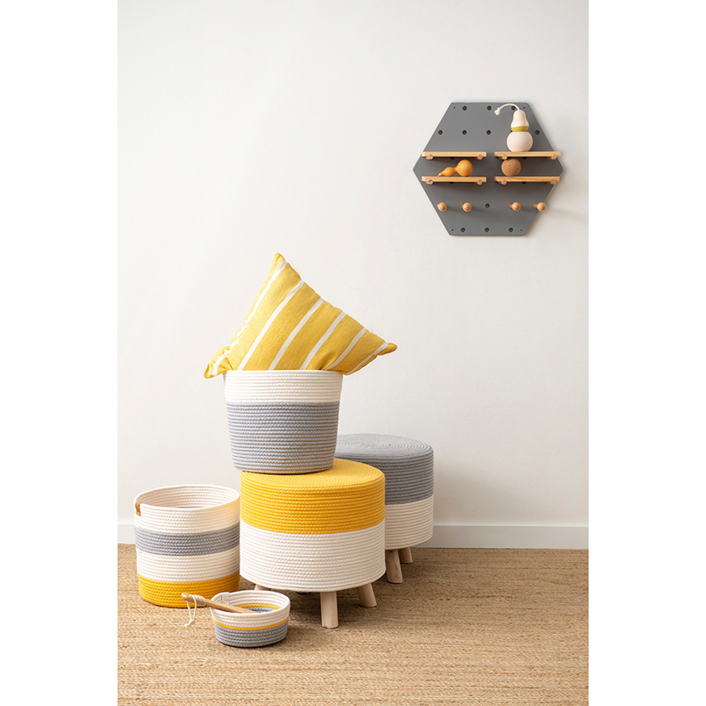 Пуф 40х40см Bergenson Bjorn Devy бежевый/серый