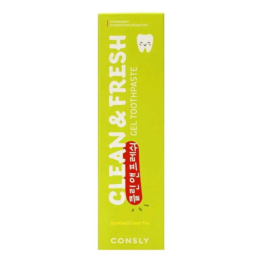 CNS Паста зубная гелевая Clean&Fresh с экстрактами бамбука и зеленого чая Bamboo & Green Tea Gel Toothpaste, 105г