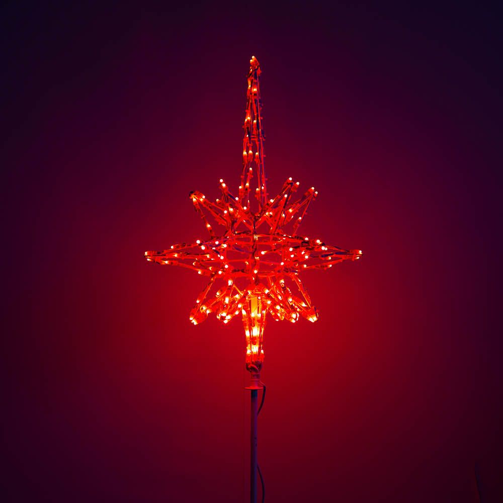 Световая макушка (навершие) «Роза ветров-Ежик» 3D RGB - красная