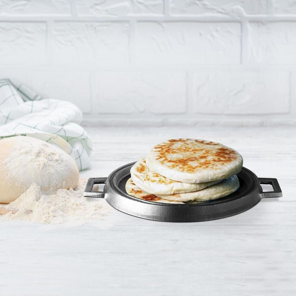 Сковорода-гриль 28 см чугун круглая черная LAVA