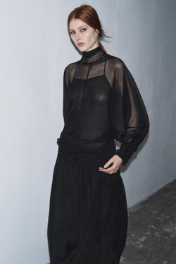 ZARA ЮБКА С ПАЙЕТКАМИ — ZW COLLECTION, ЧЕРНЫЙ