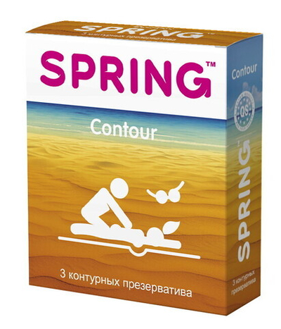 Презервативы Spring (контурные) 3шт. (Цвет: прозрачный)