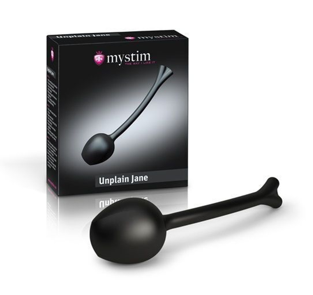 Вагинальный шарик с электростимуляцией Unplain Jane (Цвет: черный)