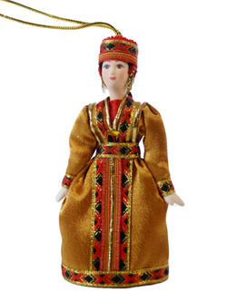 Кукла сувенирная подвесная в калмыцком костюме. Калмычка