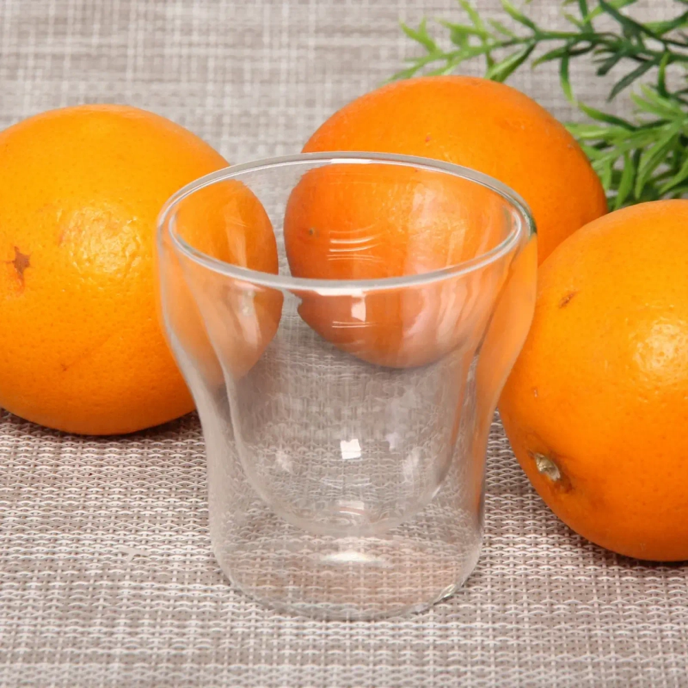 Стакан стеклянный с двойными стенками 80мл «Хай-Тек» 6,7*7см