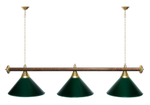 Лампа STARTBILLIARDS 3 пл. (плафоны зеленые,штанга зеленая,фурнитура золото)