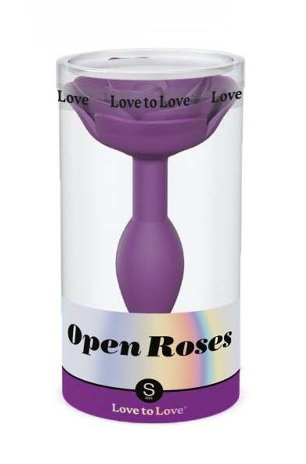 Фиолетовая анальная пробка с ограничителем-розой Open Rose Size S Butt Plug